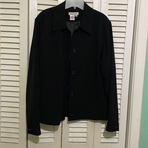 Women’s Cold Water Creek Black Button Front Jacket Size Large, two front pockets